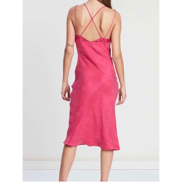 Third Form Cami Slip Bias Shadow Play Pink Midi Dress - Picture 3 of 3